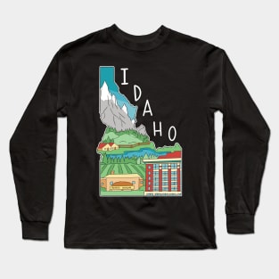 Idaho State Nature Mountains Long Sleeve T-Shirt